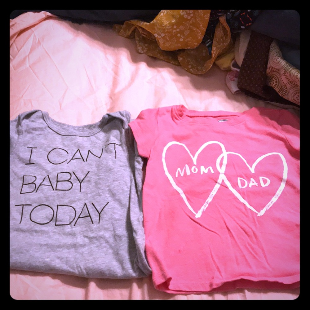 Onesie and t-shift, similar in size!
